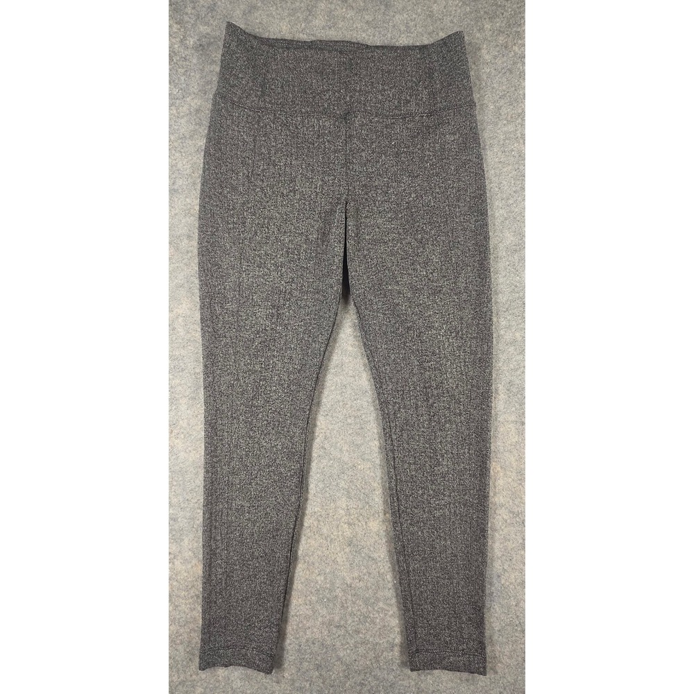 Athleta Delancey Herringbone Tight Black White Leggings Size M Pockets High Rise